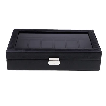 

12 Slots Watch Box Leather Display Case Organizer Jewelry/ Bracelet Storage