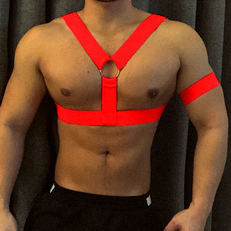 Cosplay Costume Mens Bondage Lingerie Sexy Fetish Wear Sexy Men's Body Chest Harness Bondage Halter Neck Men Lingerie