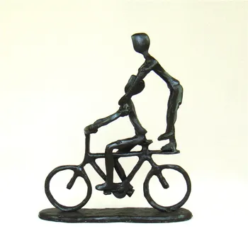 

Bike Acrobat Figurine Circus Performer Statue Decor Craftworks Ornament Present Accessories Creative Metal Handmade Cast Iron