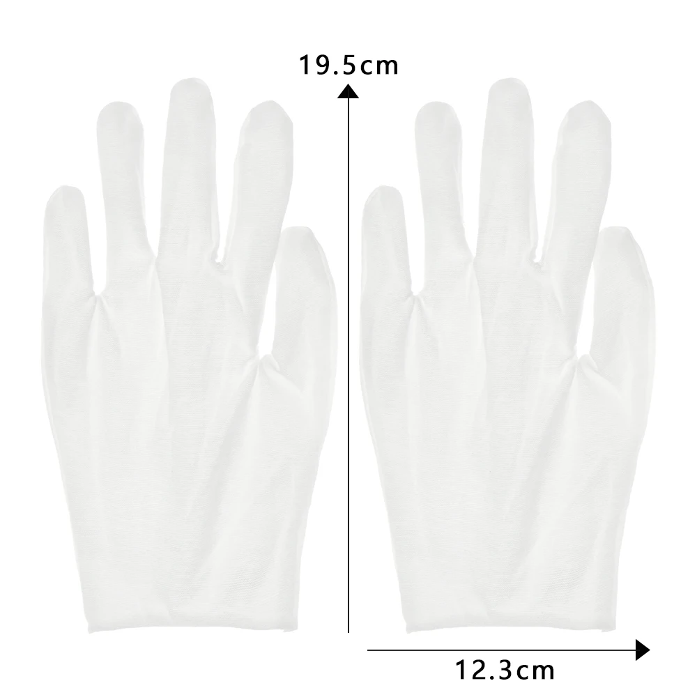 White Cotton Gloves Labor Protection Gloves Jewelry Appreciation thin medium Cleaning Gardening Etiquette Supplies 1Pair protective gloves cleaning gloves cotton gloves garden work gloves cotton work gloves