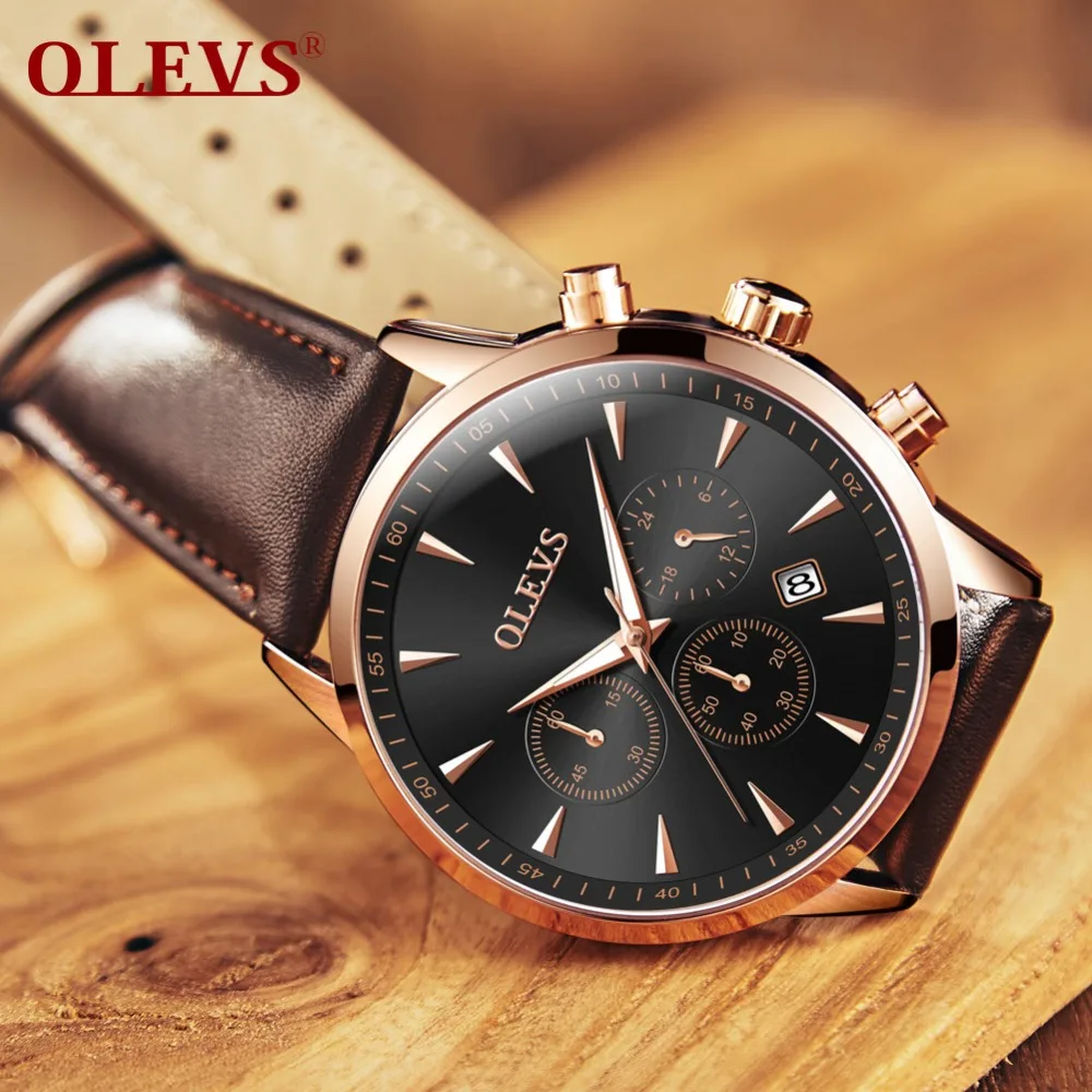 OLVES Relogio Masculino новые спортивные хронограф мужские s часы лучший бренд Роскошные Кварцевые часы водонепроницаемые часы с большим циферблатом мужские