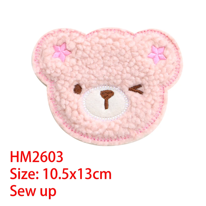 패션 곰 팬더 토끼 스타 아이콘 자수 Applique 패치 Kawaii 옷에 대 한 배낭에 배지에 DIY 철