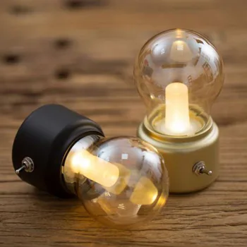 

Vintage Bulb Night Light Retro USB Lamp Rechargeable luminaria Nightlight luces LED energy-saving Writing Desk Table Bed Lamps