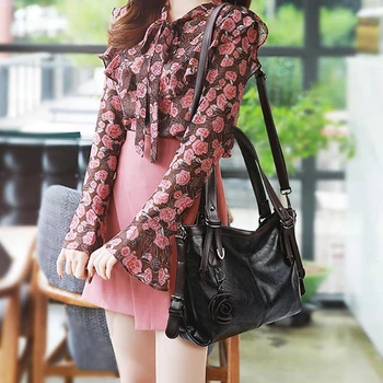 

Women Oil Wax Leather Designer Handbags High Quality Shoulder Bags Ladies Handbags Fashion Brand PU Leather Women Bags