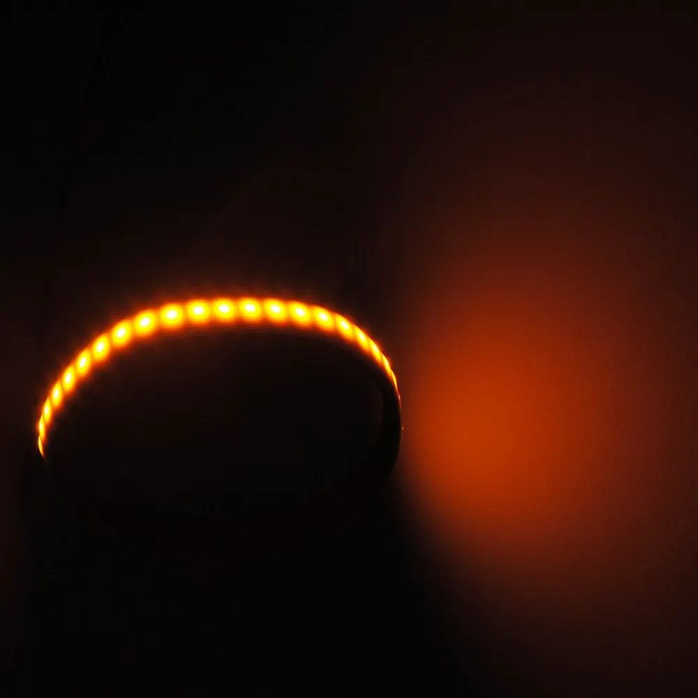 

Hot New Motorcycle Front Fork LED Strip Turn Signal Indicator Light Ring Steering Lamp