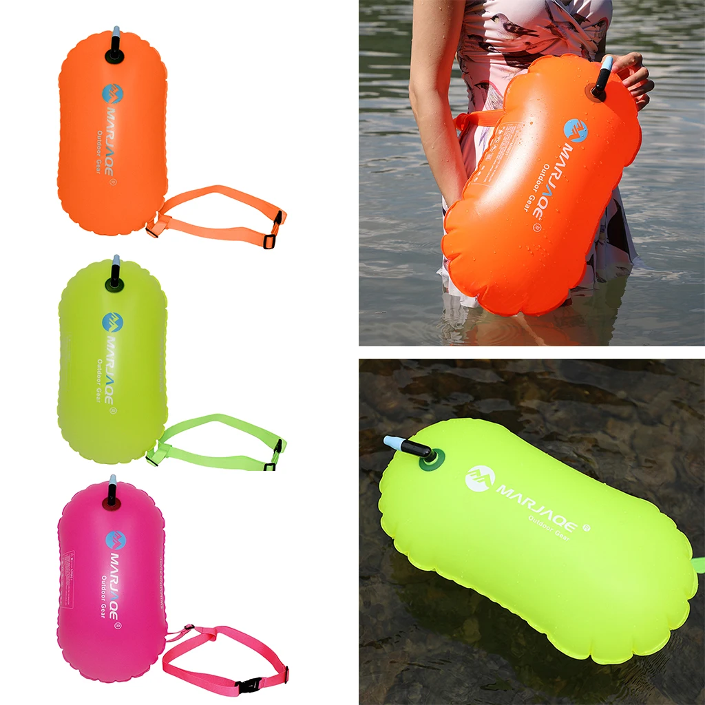 Inflatable Open Water Swim Buoy Air Dry Bag Device Buoy Tow Float Swimming-Help 