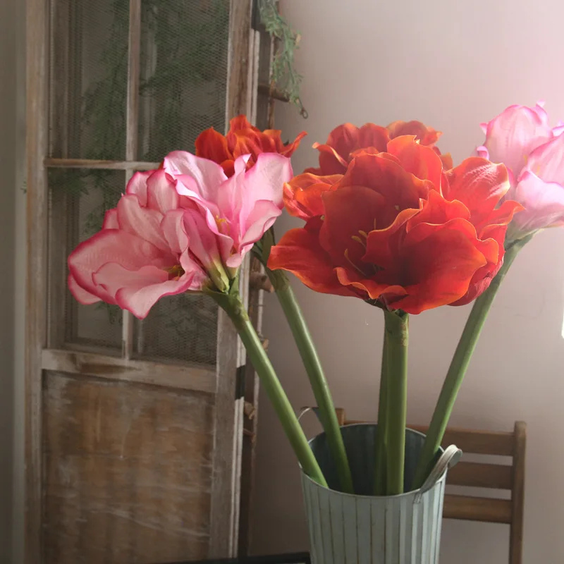 

Amaryllis And Hoof Lotus Imitation Flowers Manufacturers Home Decoration Wedding Boquet Holder Road Lead Flower Wall Artificial