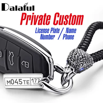 

Personalized Keychain Customized For Car Logo Plate Number Anti-lost Eagle Bird Keyrings Detachable Key Ring Chain Holder