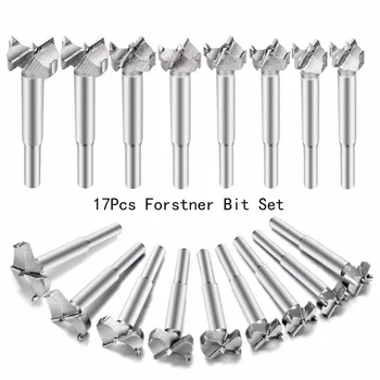 

Forstner 17pcs Drill Bits Hole Saw Shank Cutting Power Tool Equipment 15-40mm