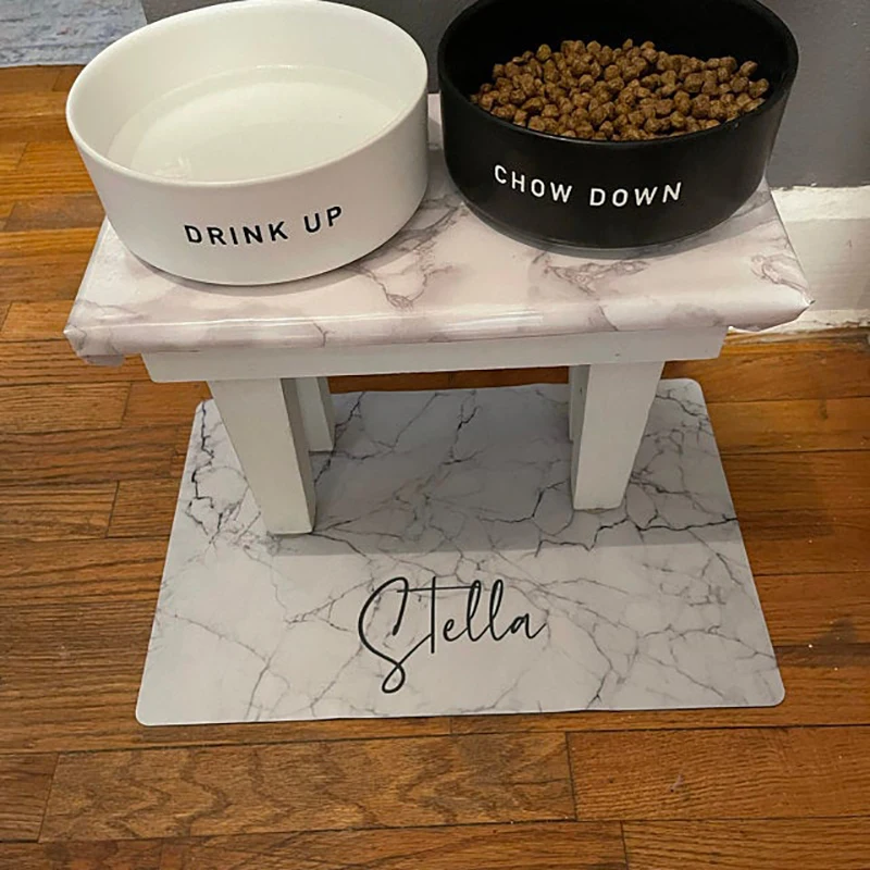 Exclusive Custom Name PU Leather Dog Placemat Cat Placemat Pet Placemat