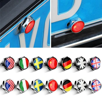 

Car Styling Exterior Accessories For Ford BMW Volkswagen Mercedes Audi License Bolts Nut Germany Black Flag License Plate Screw
