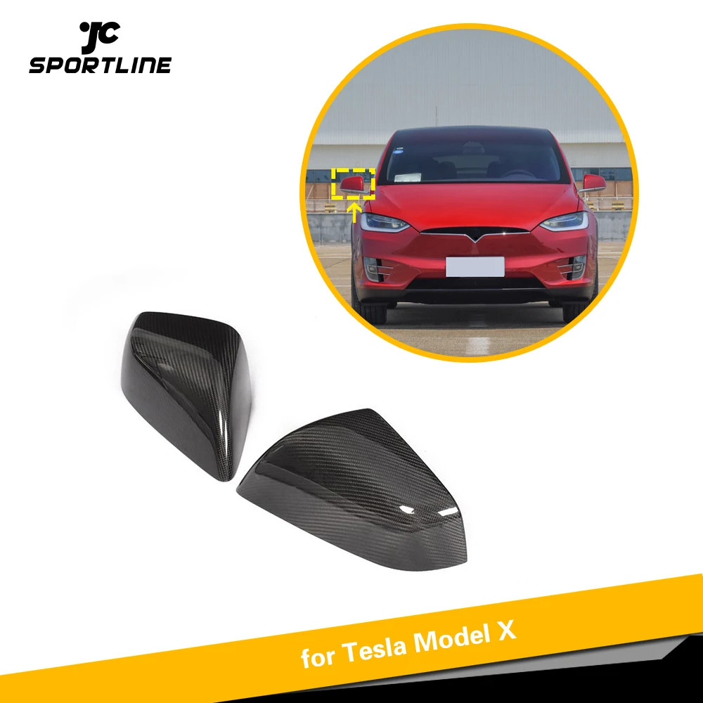 

Dry Carbon Car Mirror Cover Caps for Tesla Model X Side Mirror Cap Shell Add-On Style