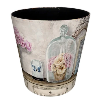 

26 X 20 X 26cm 10L Retro Waterproof Leather Trash Bin Waste Container Garbage Can For Bathroom Toilet Waste Storage -Gardening 8