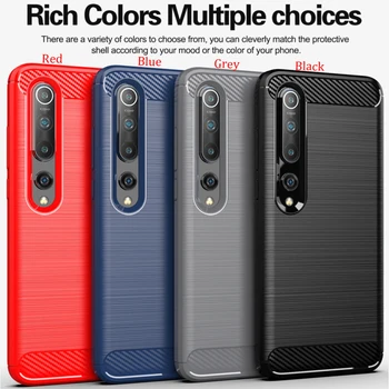 

100pcs/lot For Xiaomi Mi 10 Pro Soft TPU Shockproof Rugged Brushed Carbon Fiber Case For Xiaomi Redmi K30