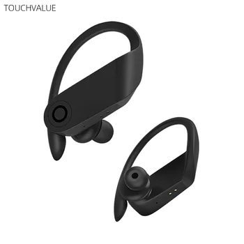 

Wireless Earphones Bass Stereo Headset Ear Hook Sport Bluetooth Headphone with Microphone Charging Case TWS Earphone Black