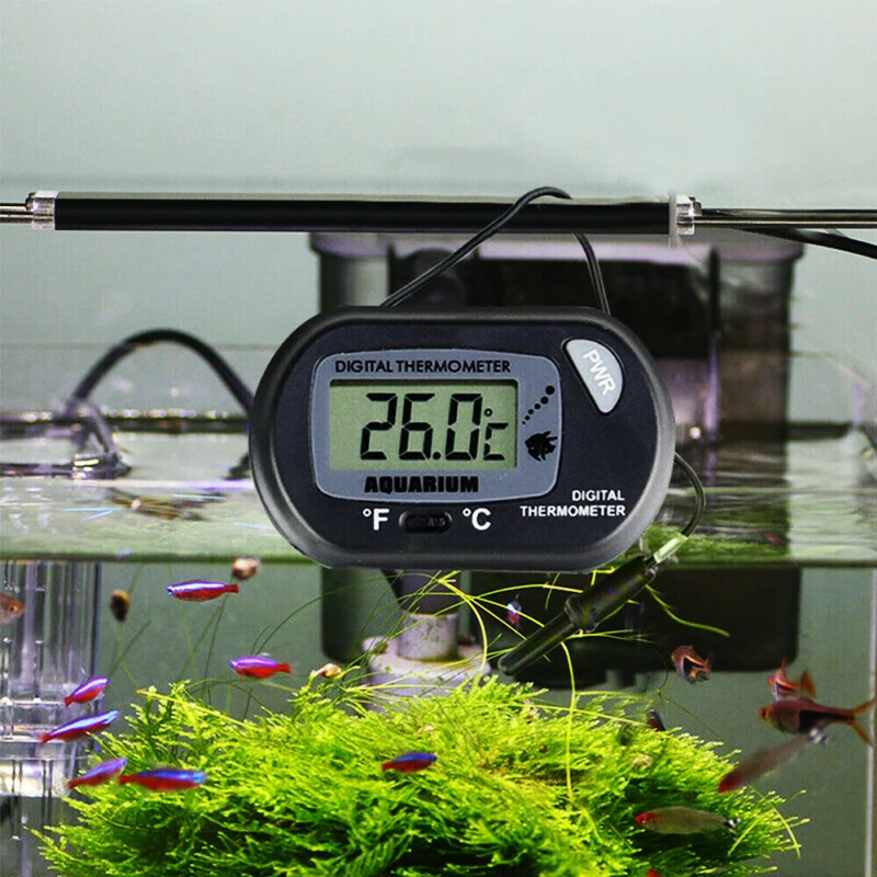 Termómetro Digital LCD para acuario, higrómetro, Detector de temperatura del acuario, suministros para mascotas, herramientas