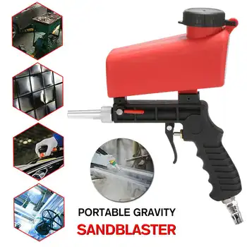 

90psi Portable Gravity Sandblasting Guns Aluminium Pneumatic Sandblaster Spray Guns Sand Removal Blasting Power Machine