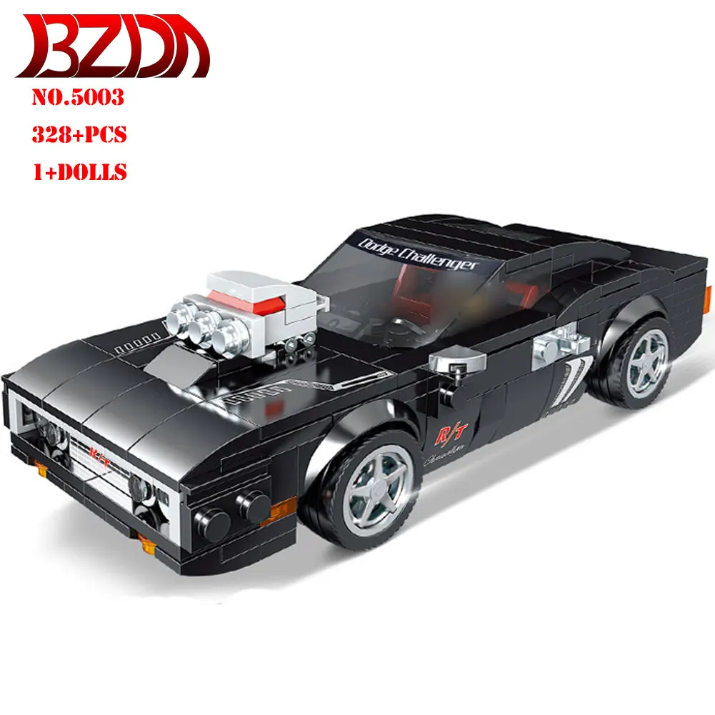 

BZDA Super Race Toy Car Building Blocks Technic Speed Championr Dodge Charger car Model Blocks Boy Toy Children's Gifts