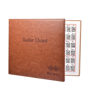 

Portable 6 String Guitar Chord Book Leather Cover Folk Vintage Electric Guitar Folding Chord Chart