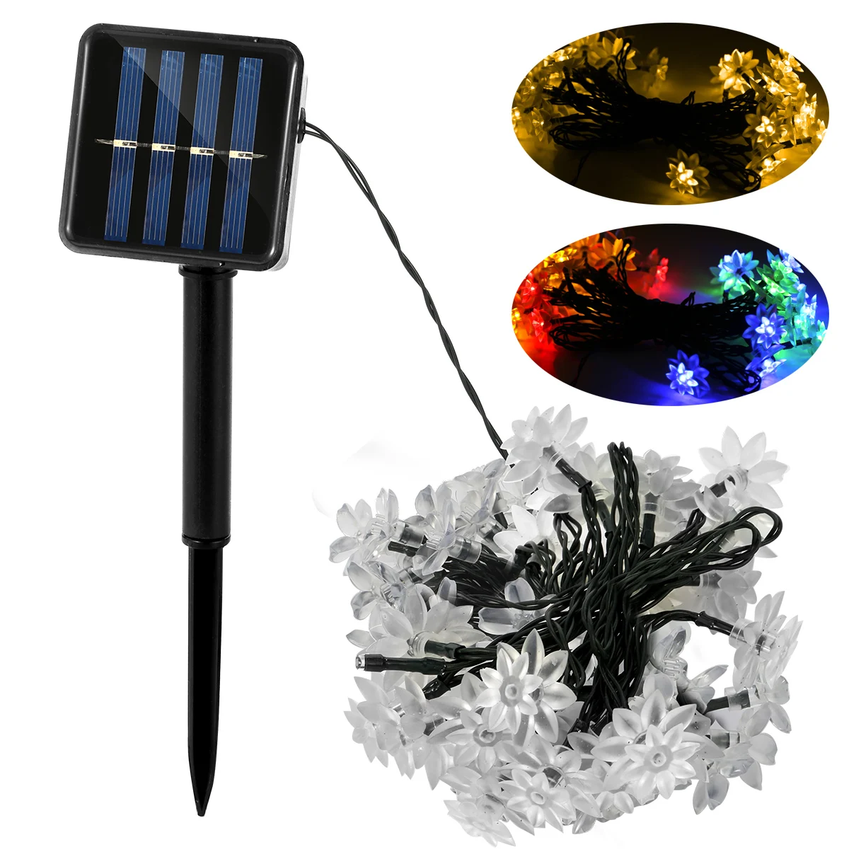 

New LED String Light Solar Flower String Light Outdoor Waterproof Solar Fairy String Lights For Garden Party Wedding Patio Decor
