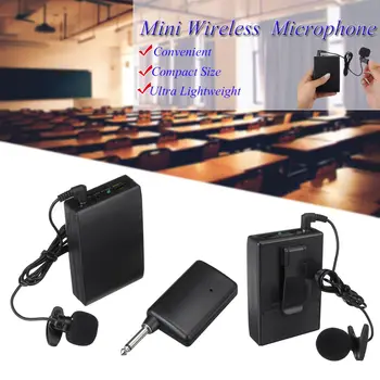 

Portable Lavalier Microphone Wireless Cordless Collar Clip Lapel Tie Microphone Mic Transmitter Set for Teacher Office Meeting