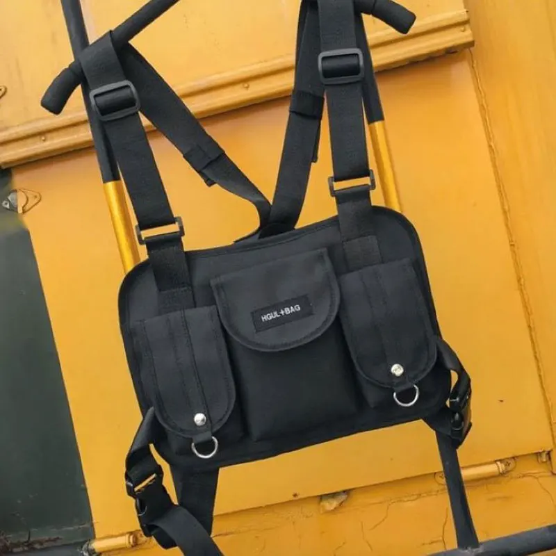 Men Women Hip Hop Fanny Pack Chest Bag Vest Shoulder Backpack Tactical Rig New