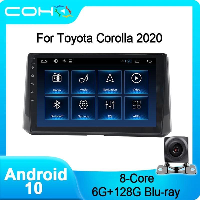 COHO для Toyota Corolla 2020 Gps стерео автомобильный мультимедийный плеер Радио Android 10 0 Octa Core 6 + 128G|Мультимедиаплеер