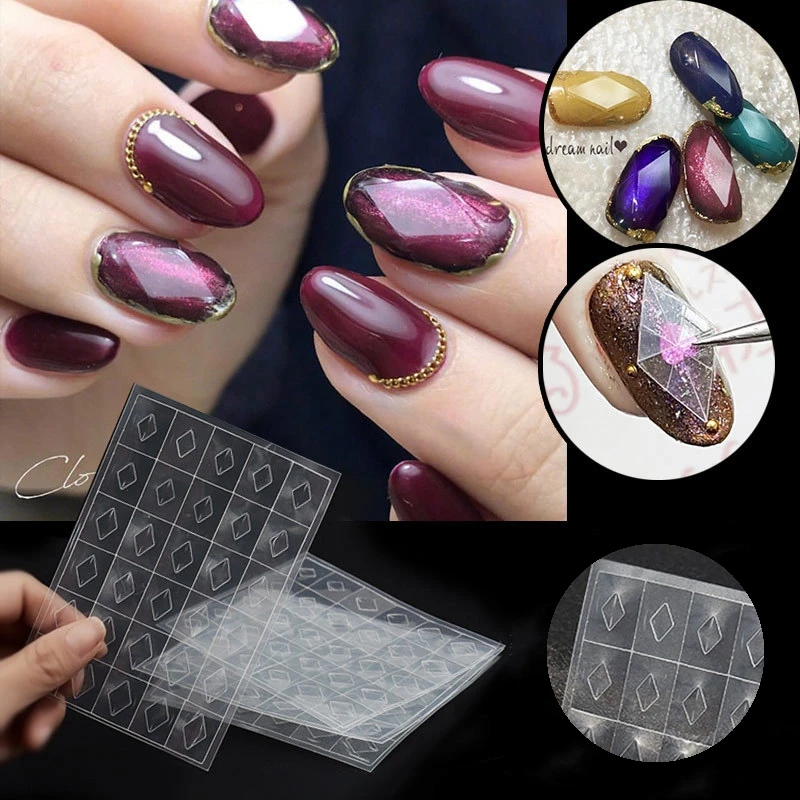 

1 Sheet Nail Gemstone Stencil Manicure Plastic Sheet Guides Mould Nail Art Gem Mold Sticker DIY Hollow Nail Art Salon Tips Tools