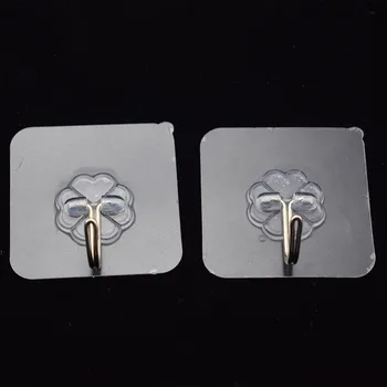 

10Pcs Transparent Wall Hooks Waterproof Oilproof Self Adhesive Hooks Reusable Seamless Hanging Hook For Kitchen Bathroom Office