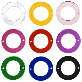 

50pcs 25mm Round Acrylic Mirror Sew On Rhinestones Flatback Colorful Sew On Mirrors Crystal Strass for DIY Garments B1375