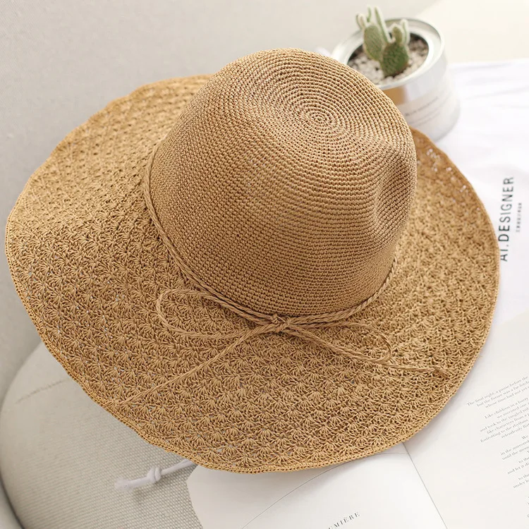 

Very fine hand-woven Lafite Hat women travel Joker Sun fisherman Hat Beach Hat summer Sun Hat