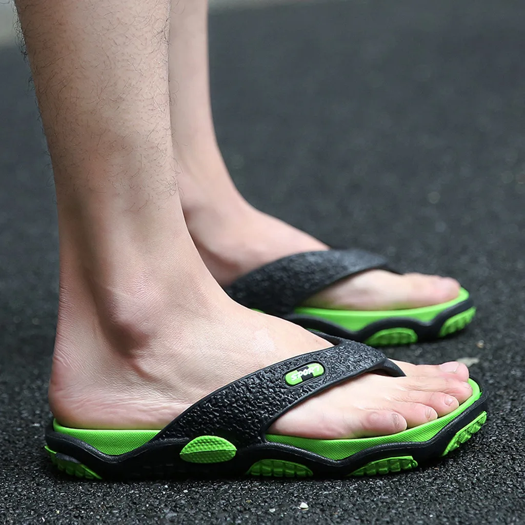 

Men's Slipper Fashion Gentleman Leisure Open Toe Massage Bathroom Flip Flops Slip-On 2020 Shoes Men Sandals Comfortable