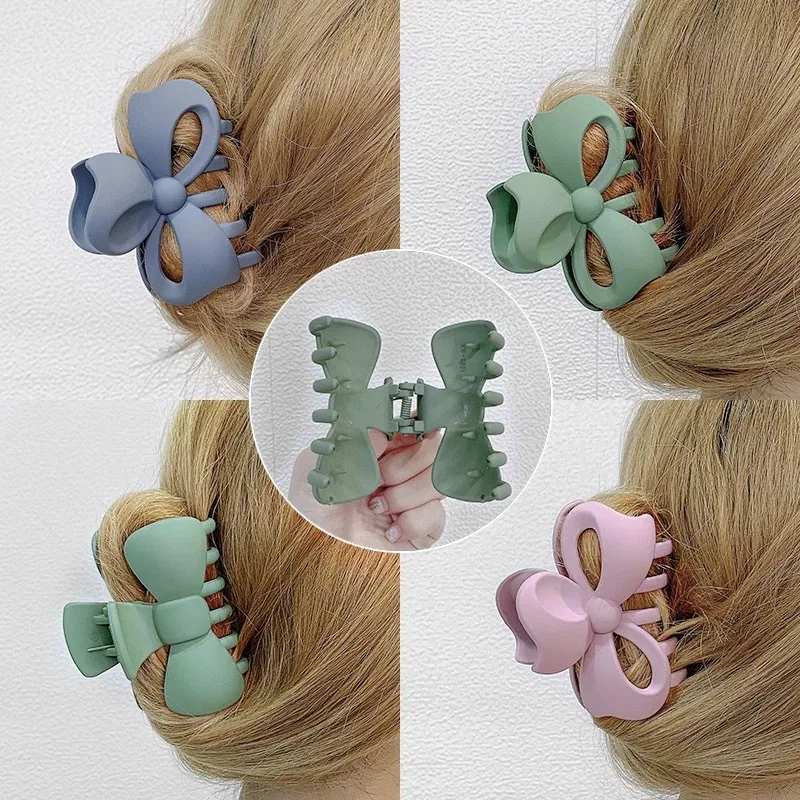 

2019 New Arrive Sweet Bow-knot Hair Claw Girls Lady Acrylic Hair Clip Hair Accessories Hair Crab Clamp Hot Sale
