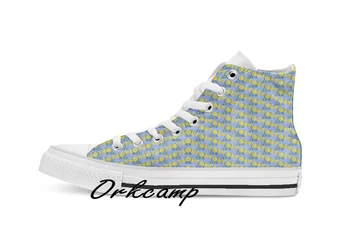 

Yellow Daffodils Watercolor Custom Casual High Top lace-up Canvas shoes sneakers Drop shipping