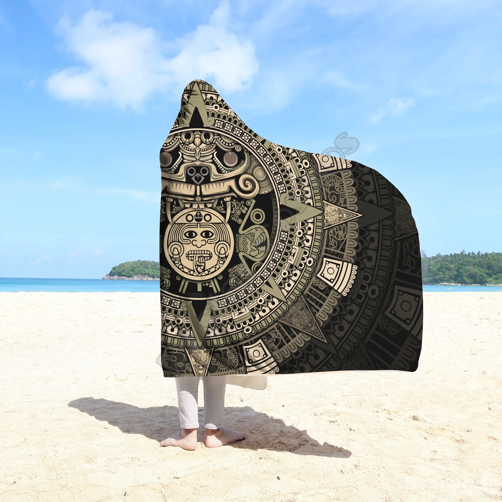 Aztec Mexican 3d Printed Wearable Blanket Adults For Kids Various Types