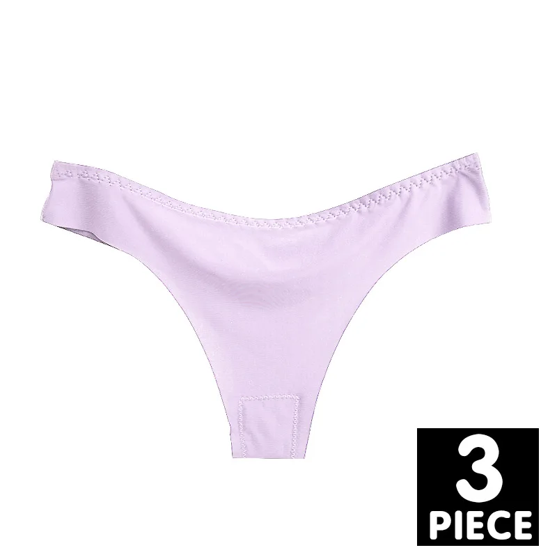 U 3pcs Сексуальные шелковые трусики, женские бесшовные стринги, ультра-тонкие трусики танга, трусы с низкой талией, мягкое нижнее белье, женское нижнее белье# D - Цвет: U 3pcs