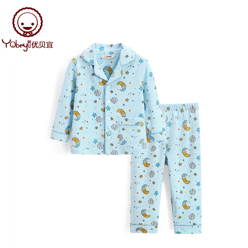 

Spring And Autumn Tracksuit Pure Cotton BOY'S Middle And Large-CHILDREN'S Suit Long Sleeve Household Cotton 100% Autumn Clothing