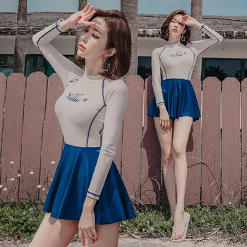 

Swimwear Women One Piece Large Size May Female Beach Bikini One-Piece Swimsuit Swimsuits With Skirt Style Concealing Hot Animal