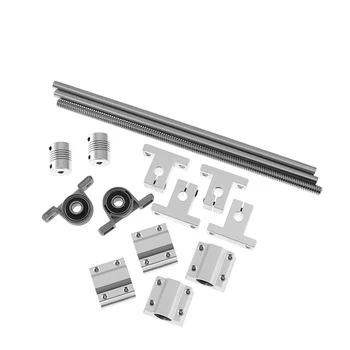 

L300mm 330mm 400mm 500mm D8mm 8mm Horizontal Double Track Lead Screw Coupling Bearing & Linear Shaft Optical Axis Bearing Set