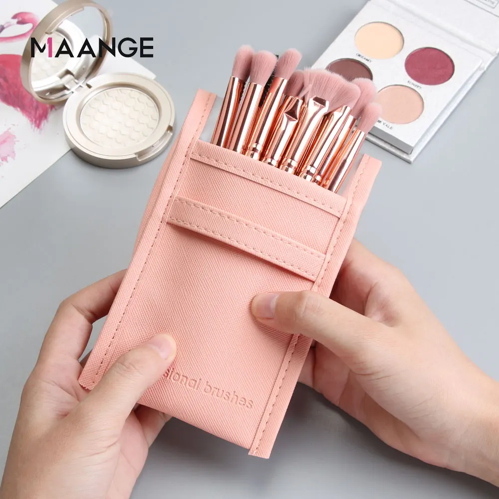 MAANGE, новинка, 3-12 шт., набор кистей для макияжа глаз с косметической сумкой для растушевки теней, Кисть для макияжа, набор косметических инструментов