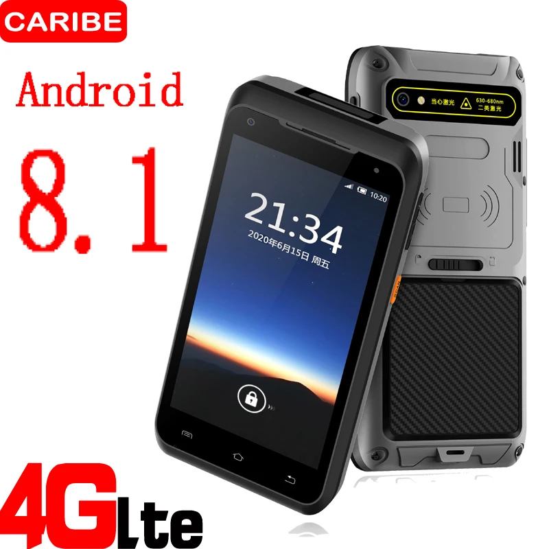 CARIBE PDA сканер штрих кодов 5 дюймов 2D UHF RFID NFC считыватель 13MP планшет Android 8 1 сборщик