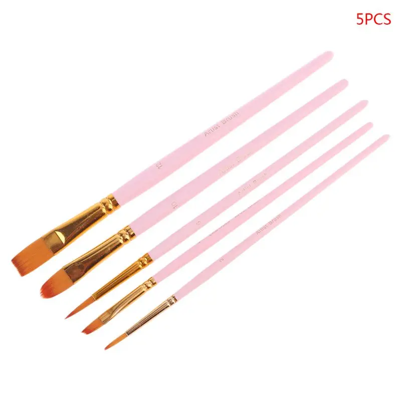 

5/15pcs Art Painting Brush Nylon Hair Variety Style Oil Acrylic Paint Watercolor