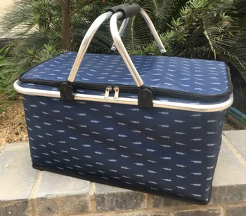 

30L Folding Picnic Camping Bags Insulated Cooler Cool Hamper Storage Basket Bag Box Outdoor Picnic Bags storage bag