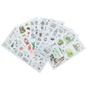 

6 sheets/pack Kawaii Stickers Cute Succulent Diary Planner Decorative Mobile Sticker Stationery Scrapbooking DIY Craft Sticker