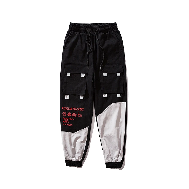Men Joggers Hip Hop Harem Streetwear Pants Male Letter Embroidery Cargo Pant Casual Hip Hop Sweatpants