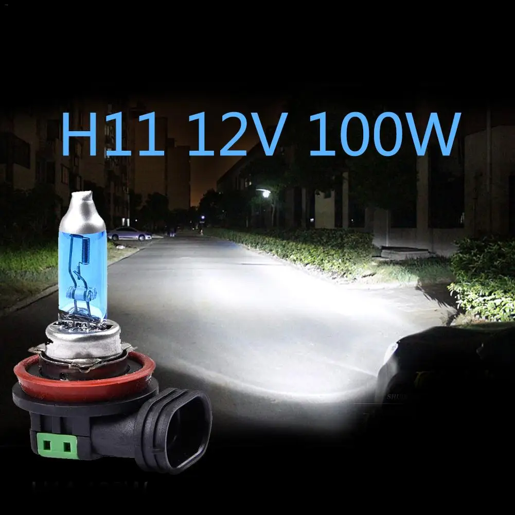 Высококачественные Автомобильные фары H11 12V 55W Кварц ультра-белая лампочка галогенной лампы Ультра-белый свет x 2
