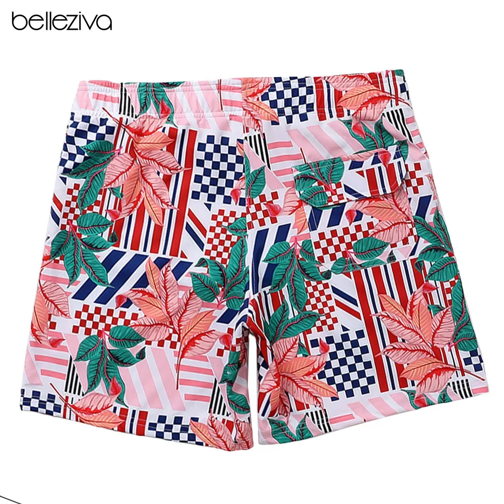 Belleziva мужские быстросохнущие пляжные шорты, шорты для плавания, повседневные шорты с принтом