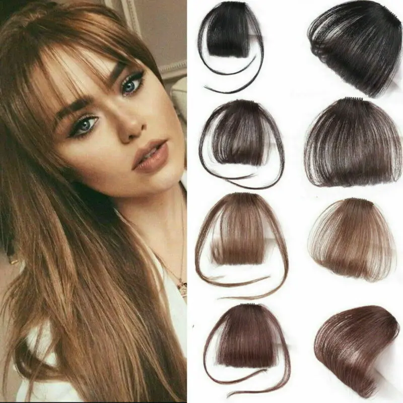 

FAROOT Air Bangs Remy Human Hair Extensions Clip in on Fringe Front Hairpiece Thin Neat Air Bangs Wig Party Decoration