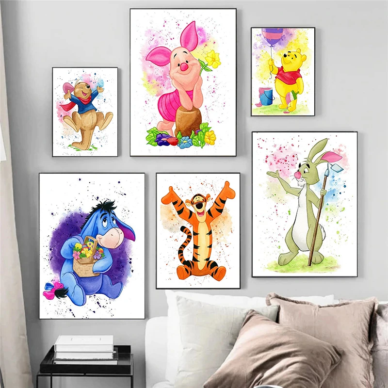 Peintures Sur Toile De Dessin Anime Disney Winnie L Ourson Affiches Et Imprimes Images Artistiques Murales Pour Salon Chambre De Bebe Decoration De La Maison Aliexpress