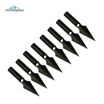 

6PCS Long 1 hole Arrowhead Points High Quality Arrow Heads Steel Archery Broadhead Tips Black Broadhead for Wood/Bamboo Arrows